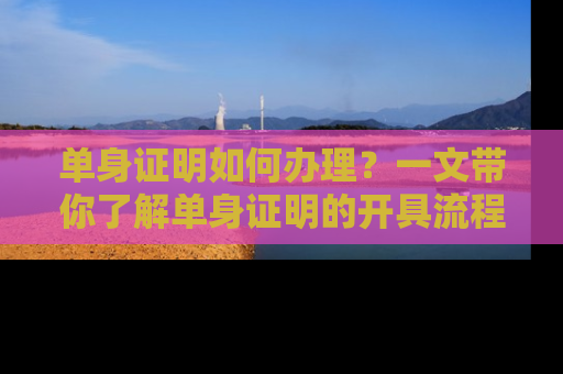 单身证明如何办理？一文带你了解单身证明的开具流程
